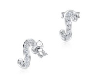 S Shaped CZ Silver Stud Earring STS-5169